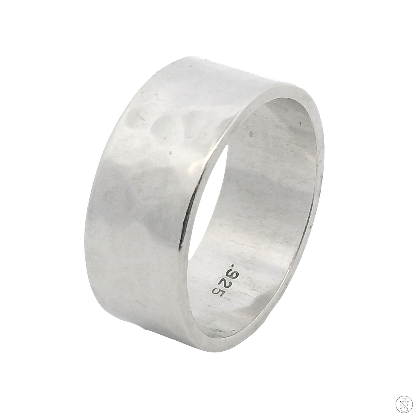 Vintage Sterling Silver 8 mm Hammered Band Size 7 Wide