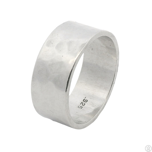 Vintage Sterling Silver 8 mm Hammered Band Size 7 Wide