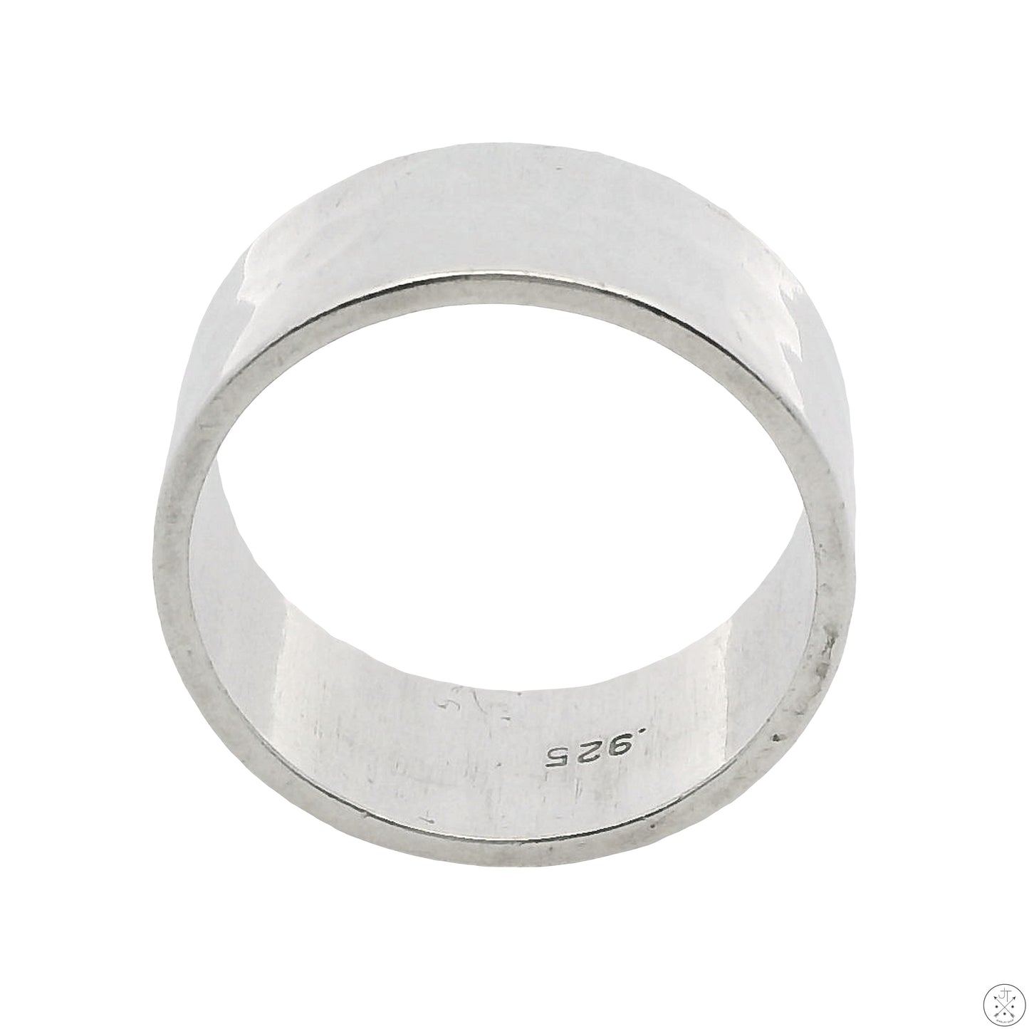 Vintage Sterling Silver 8 mm Hammered Band Size 7 Wide