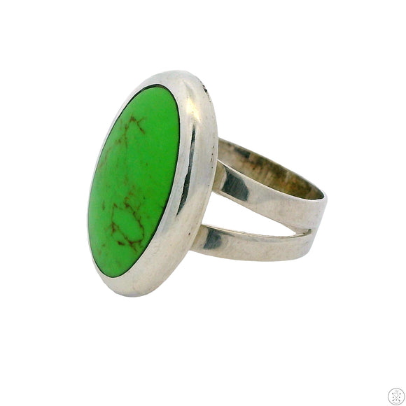 Vintage Sterling Silver Ring with Gaspeite Size 8