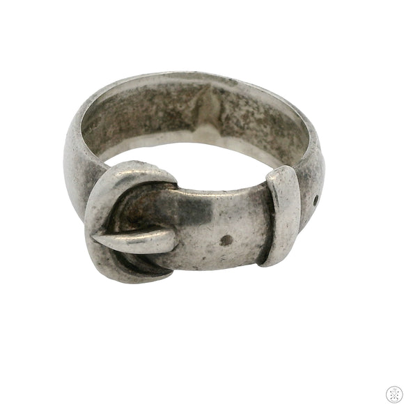 Vintage 1985 P&R Bushell Sterling Silver Buckle Ring Size 7.5 Birmingham