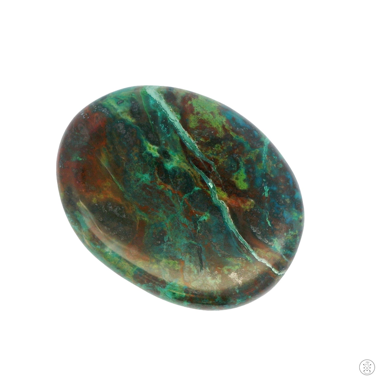 60 Carat Natural Chrysocolla Cabochon 39 x 30 mm Gemstone Loose Malachite