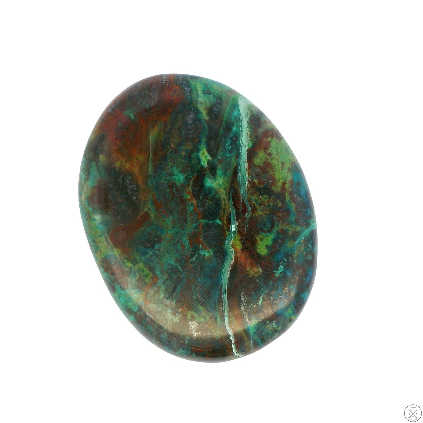 60 Carat Natural Chrysocolla Cabochon 39 x 30 mm Gemstone Loose Malachite