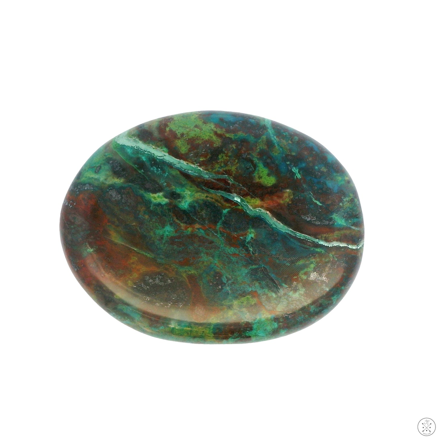 60 Carat Natural Chrysocolla Cabochon 39 x 30 mm Gemstone Loose Malachite