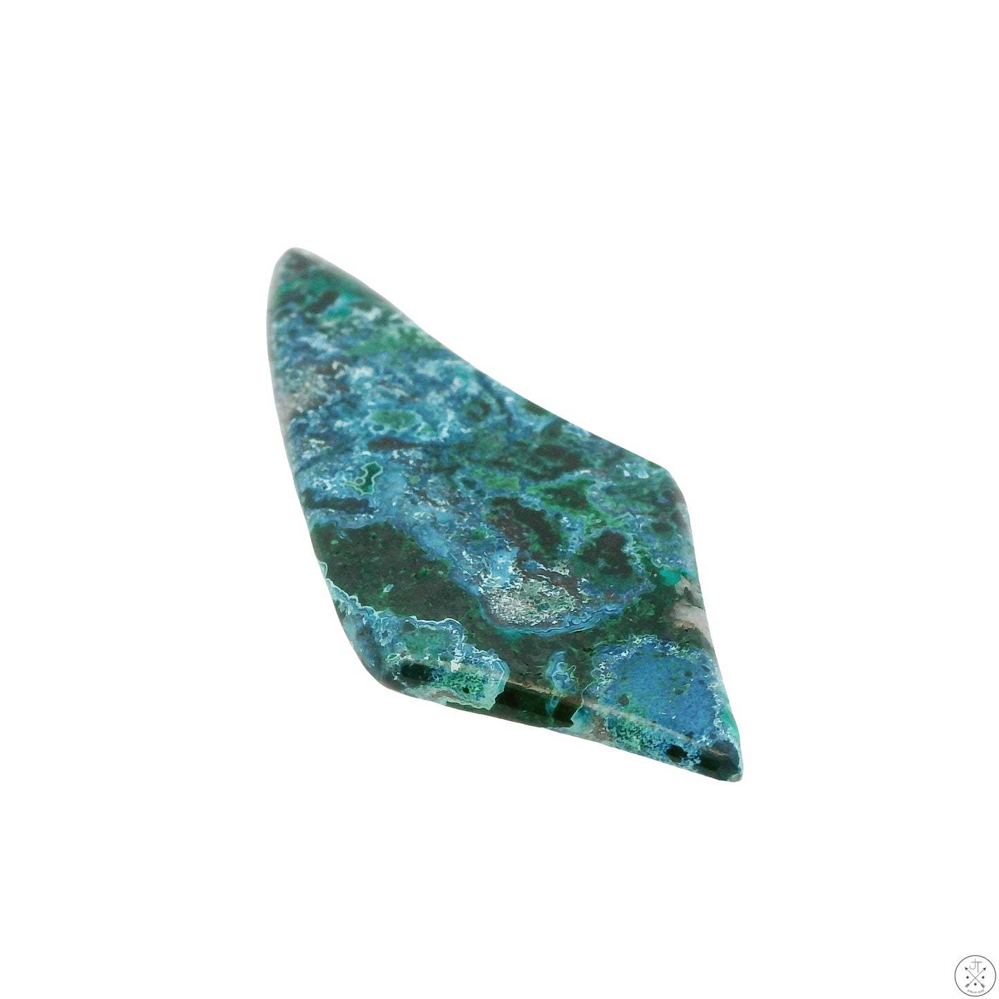 39 Carat Natural Shattuckite Azurite in Dioptase Cabochon 57 x 25 mm Gemstone Rare Kite