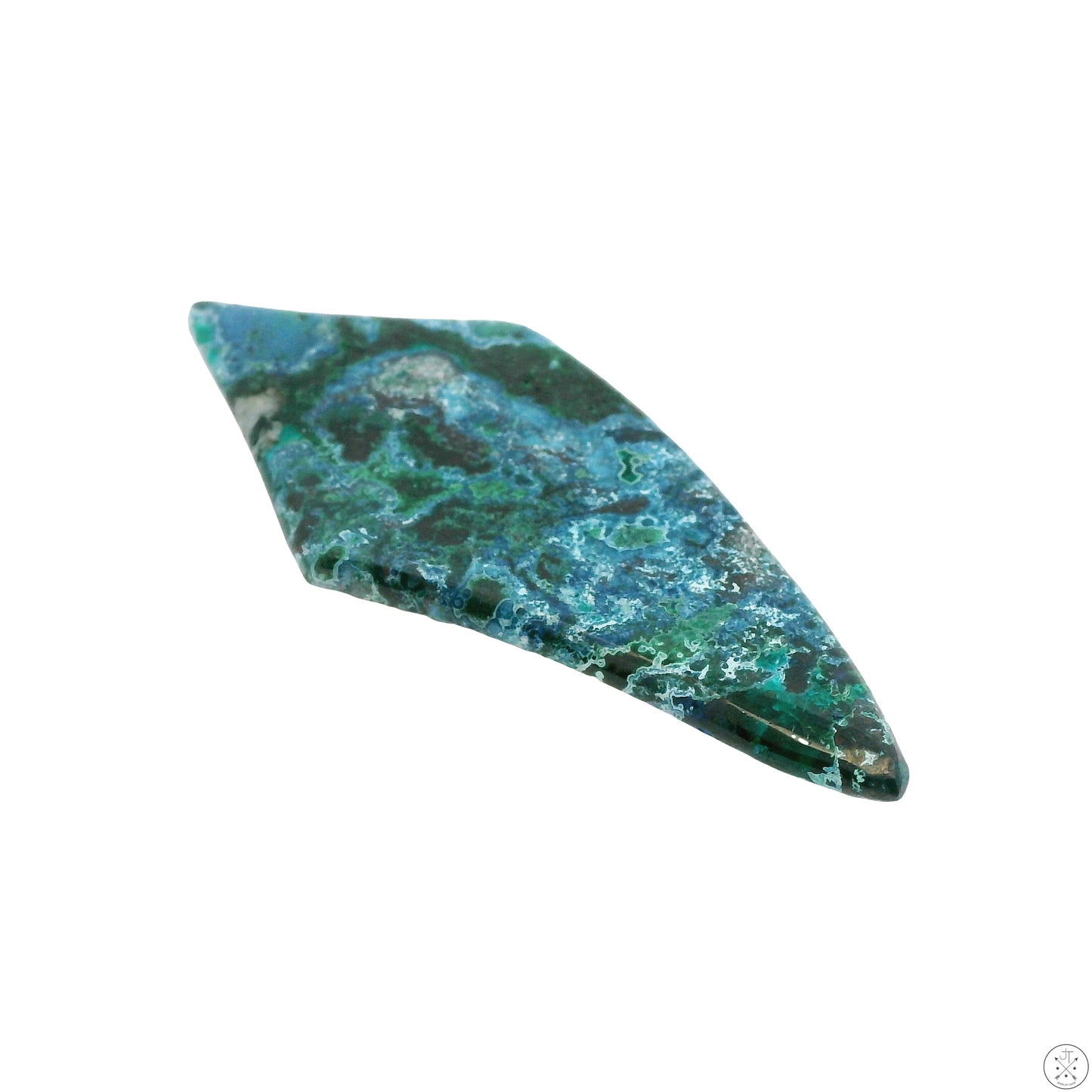 39 Carat Natural Shattuckite Azurite in Dioptase Cabochon 57 x 25 mm Gemstone Rare Kite