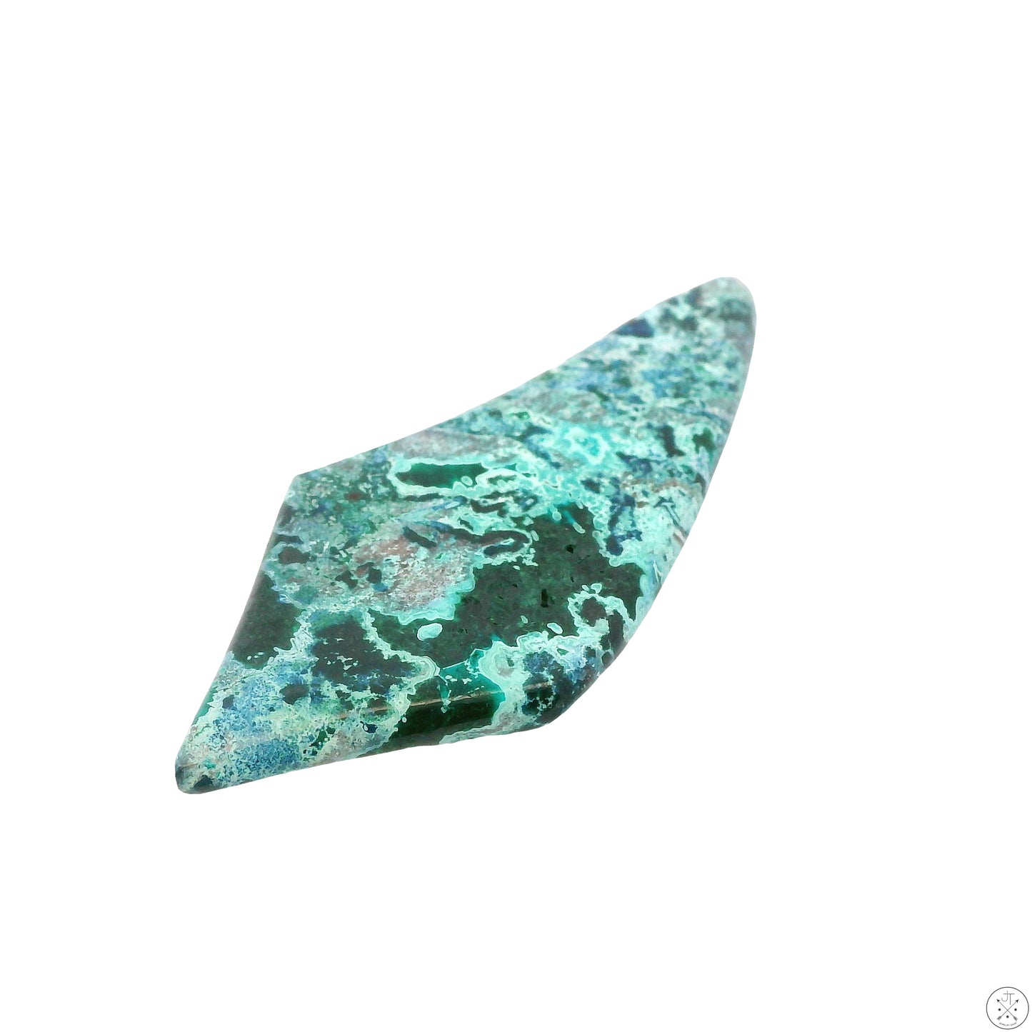 39 Carat Natural Shattuckite Azurite in Dioptase Cabochon 57 x 25 mm Gemstone Rare Kite
