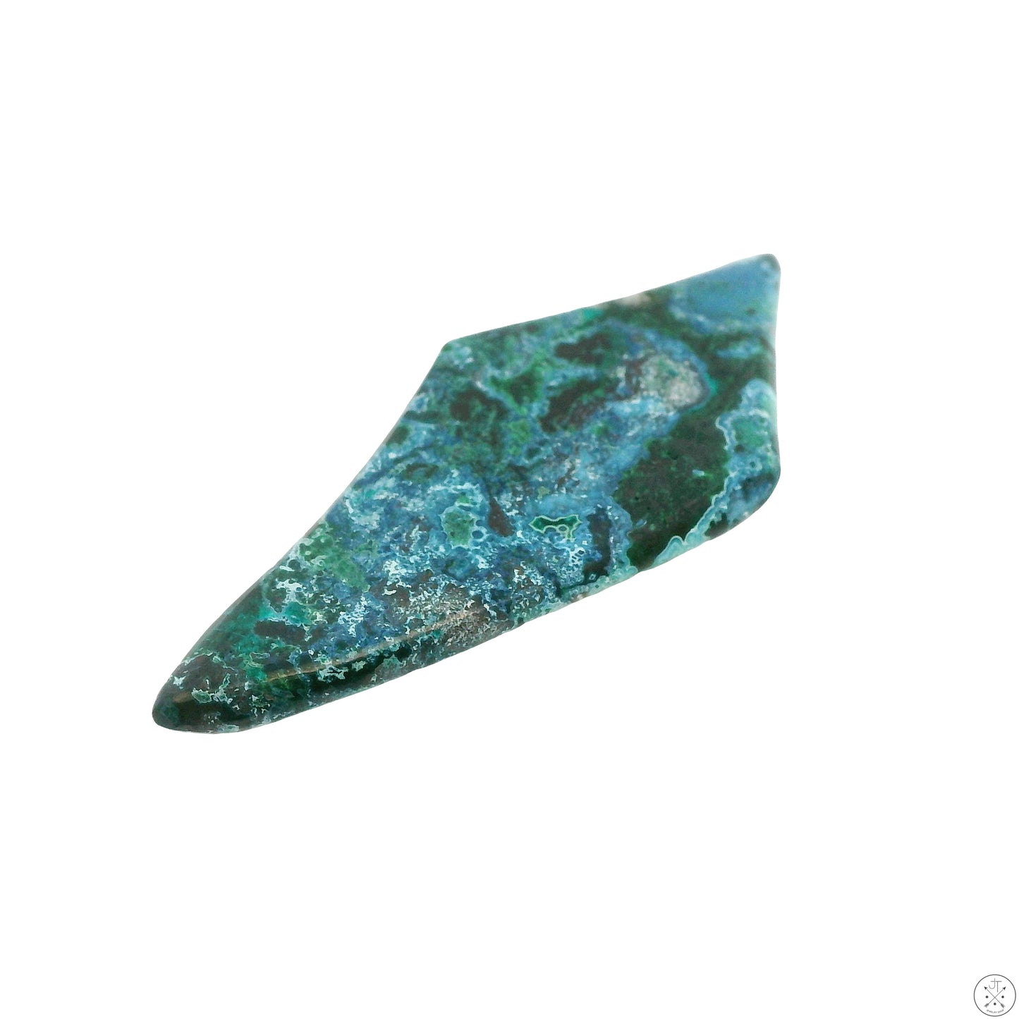 39 Carat Natural Shattuckite Azurite in Dioptase Cabochon 57 x 25 mm Gemstone Rare Kite