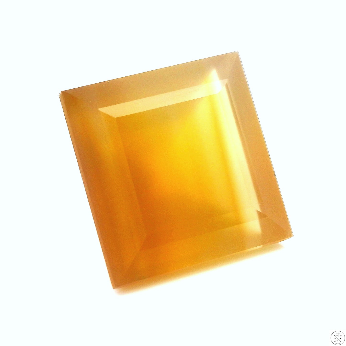 7.57 Carat Natural Honey Agate 12 x 12 mm Square Faceted Gemstone Loose