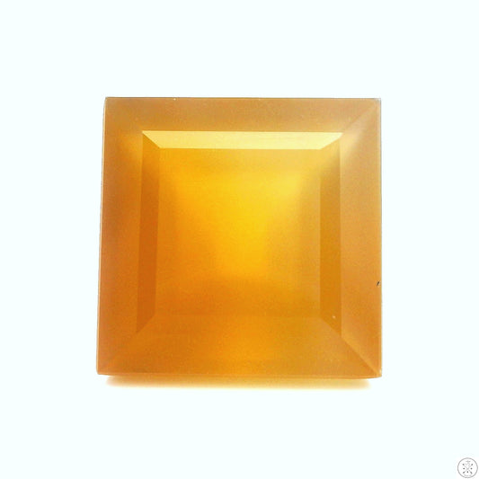 7.57 Carat Natural Honey Agate 12 x 12 mm Square Faceted Gemstone Loose