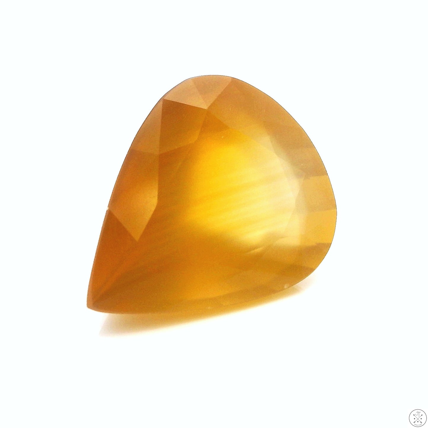 10.24 Carat Natural Honey Agate 18 x 13 mm Pear Faceted Gemstone Loose