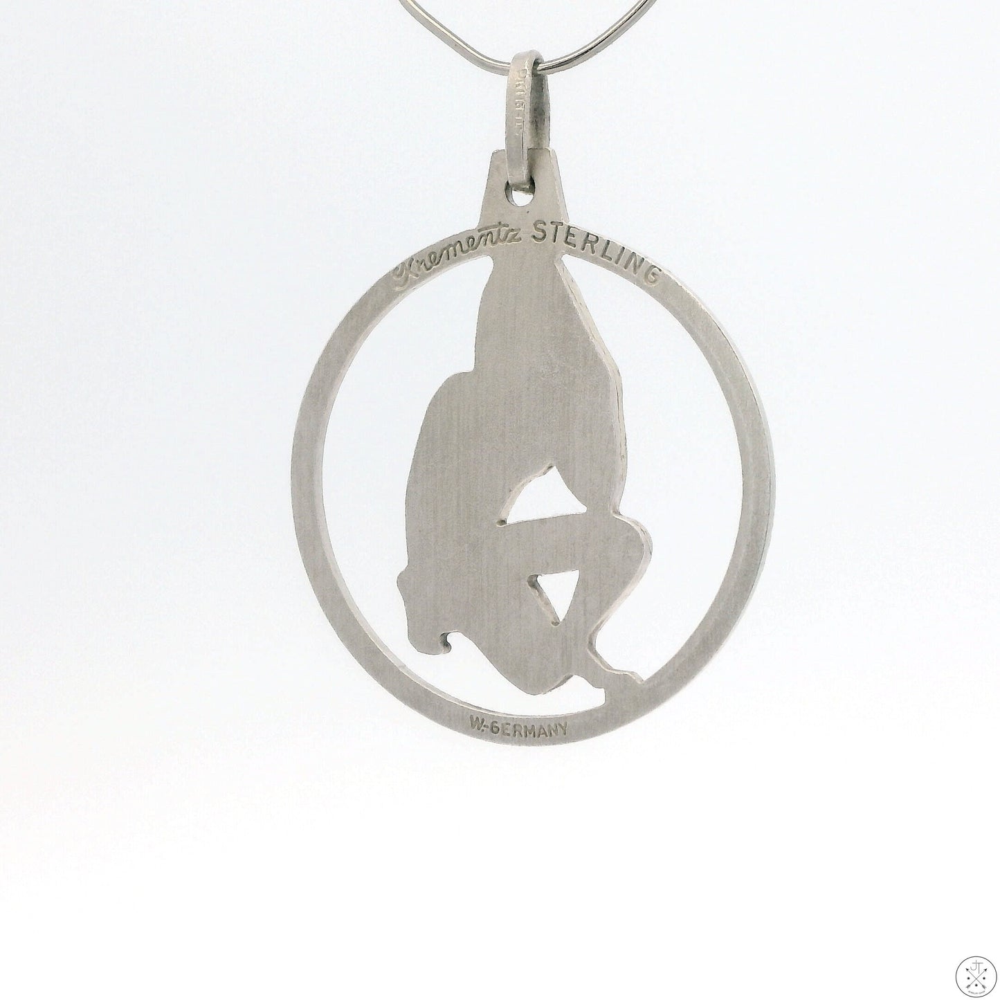 Vintage NOS Sterling Silver Virgo Zodiac Pendant Krementz W. Germany Virgin Nude 1