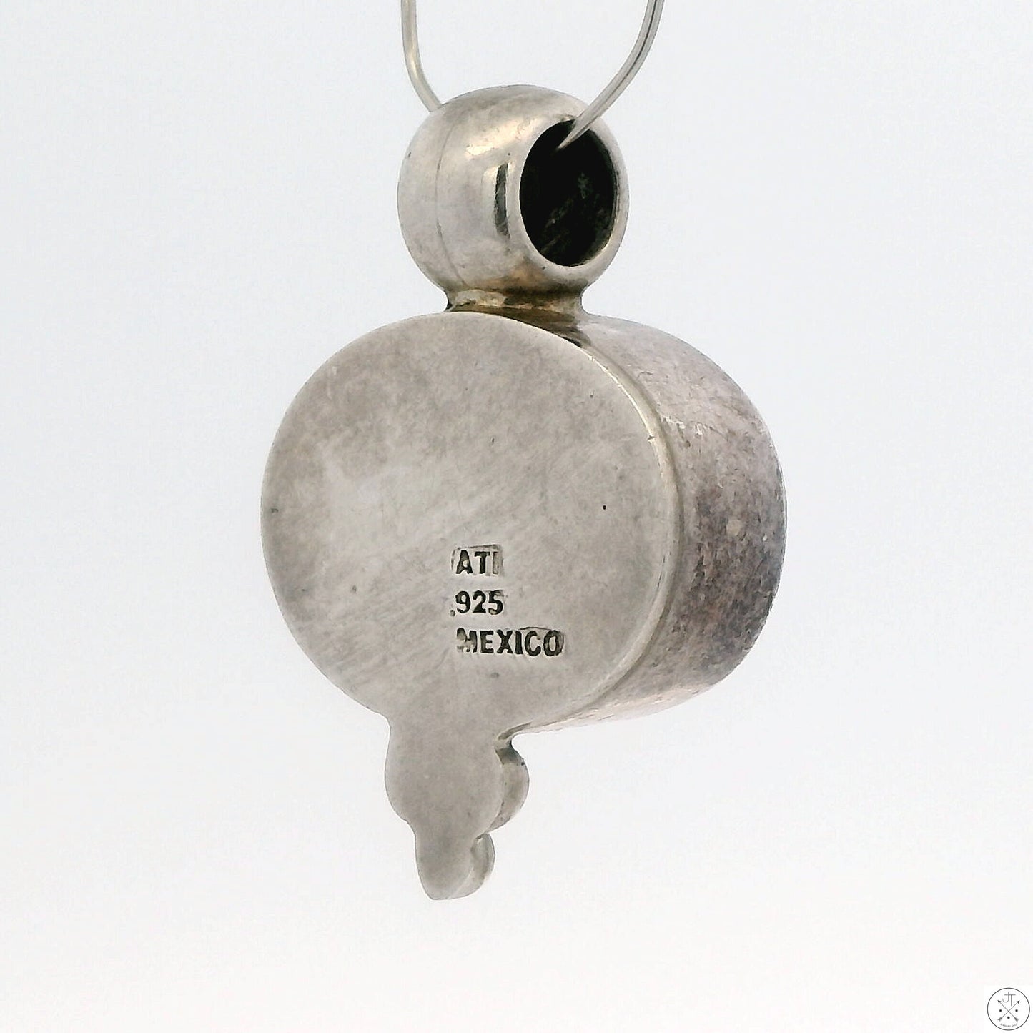 Vintage Sterling Silver Pendant with Onyx ATI Mexico