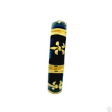 Hidalgo 18k Yellow Gold 4.9 mm Blue Enamel Band Size 9.5 Fleur-de-lis Vintage