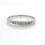 Vintage Platinum Iridium 2.5 Band .07 ctw Natural Diamonds Size 6.75 Thin Stack