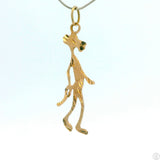 Vintage 14k Yellow Gold Pink Panther Pendant 1.5 inch Tall