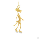 Vintage 14k Yellow Gold Pink Panther Pendant 1.5 inch Tall