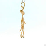 Vintage 14k Yellow Gold Pink Panther Pendant 1.5 inch Tall