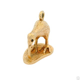 Vintage 14k Yellow Gold Charm Kiwi .4 inch Tall New Zealand