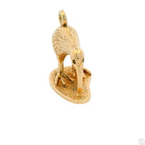 Vintage 14k Yellow Gold Charm Kiwi .4 inch Tall New Zealand