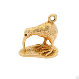 Vintage 14k Yellow Gold Charm Kiwi .4 inch Tall New Zealand