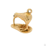 Vintage 14k Yellow Gold Charm Kiwi .4 inch Tall New Zealand