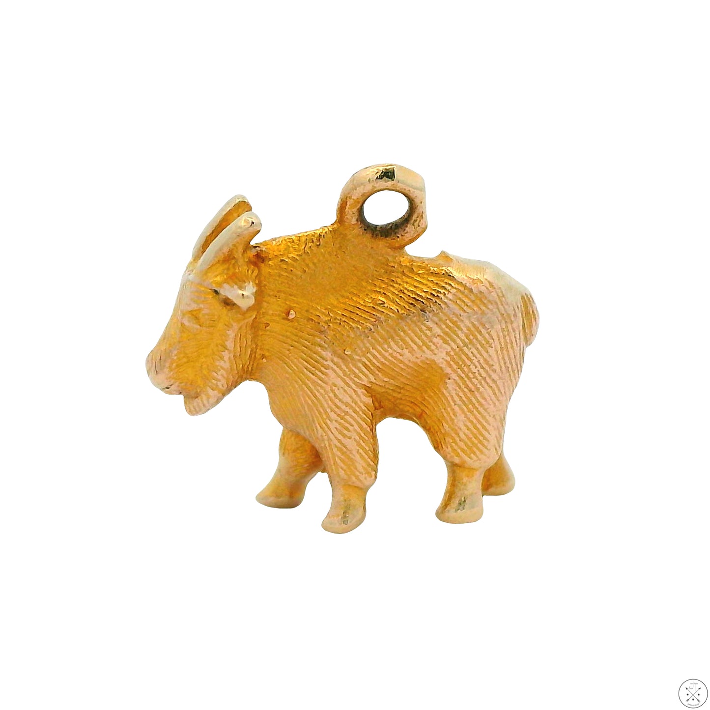 Vintage 14k Yellow Gold Charm Mountain Goat 1/2 inch Tall