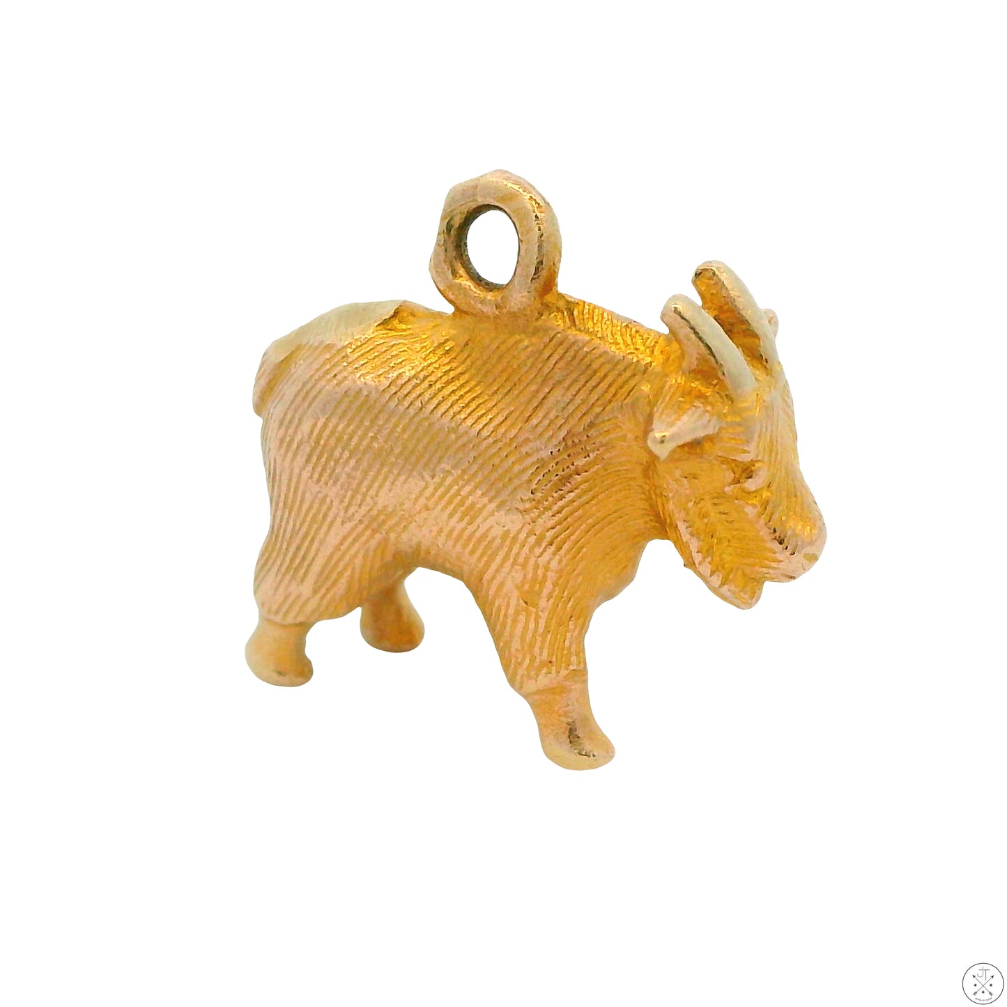 Vintage 14k Yellow Gold Charm Mountain Goat 1/2 inch Tall