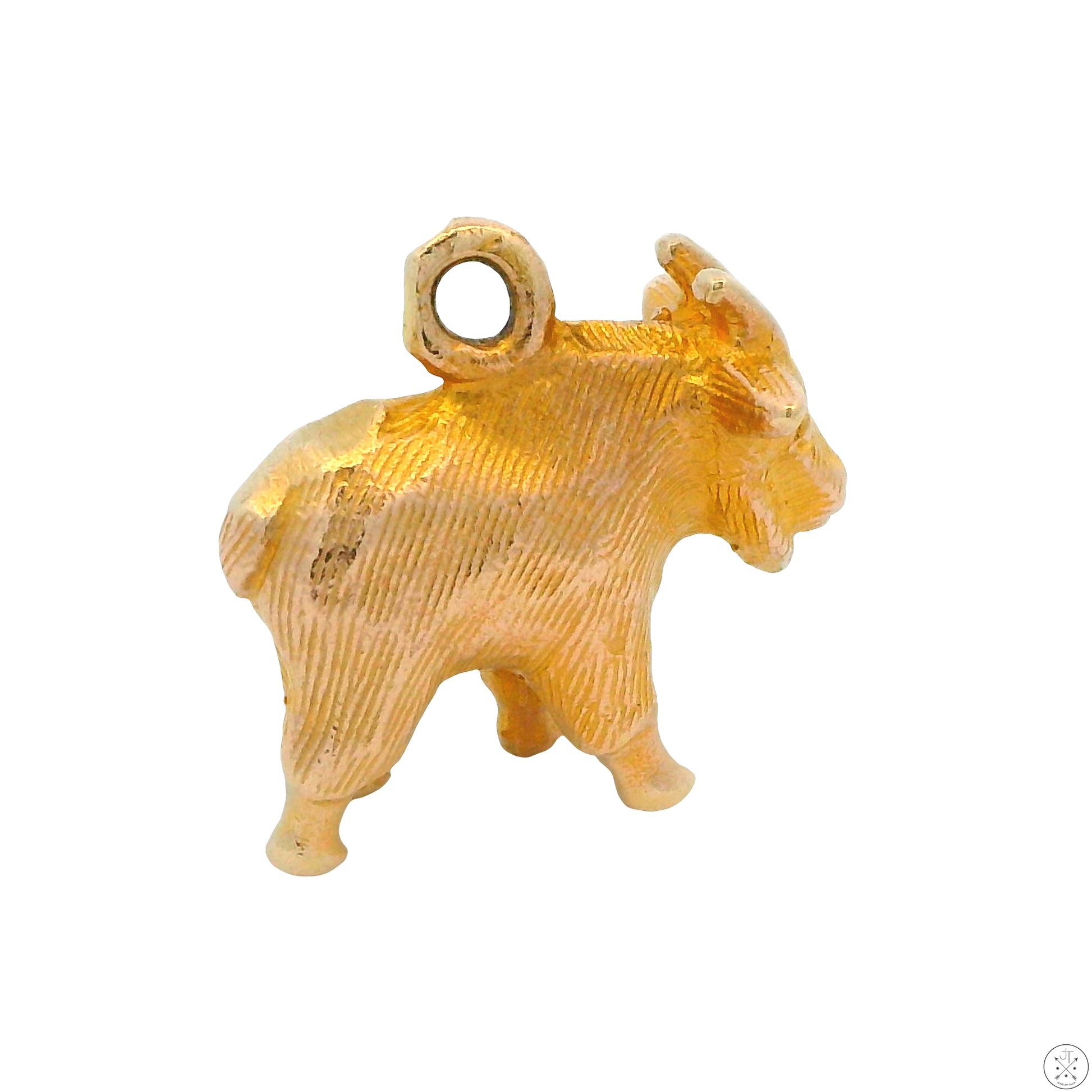 Vintage 14k Yellow Gold Charm Mountain Goat 1/2 inch Tall