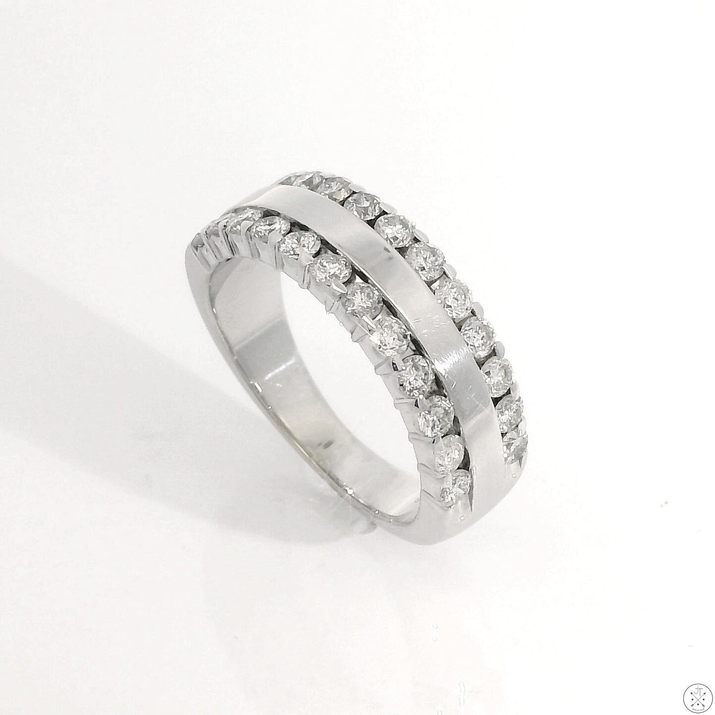 14k White Gold 6.5 mm Band with 3/4 ctw Natural Diamonds Size 6.5 Helzberg