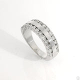 14k White Gold 6.5 mm Band with 3/4 ctw Natural Diamonds Size 6.5 Hezberg