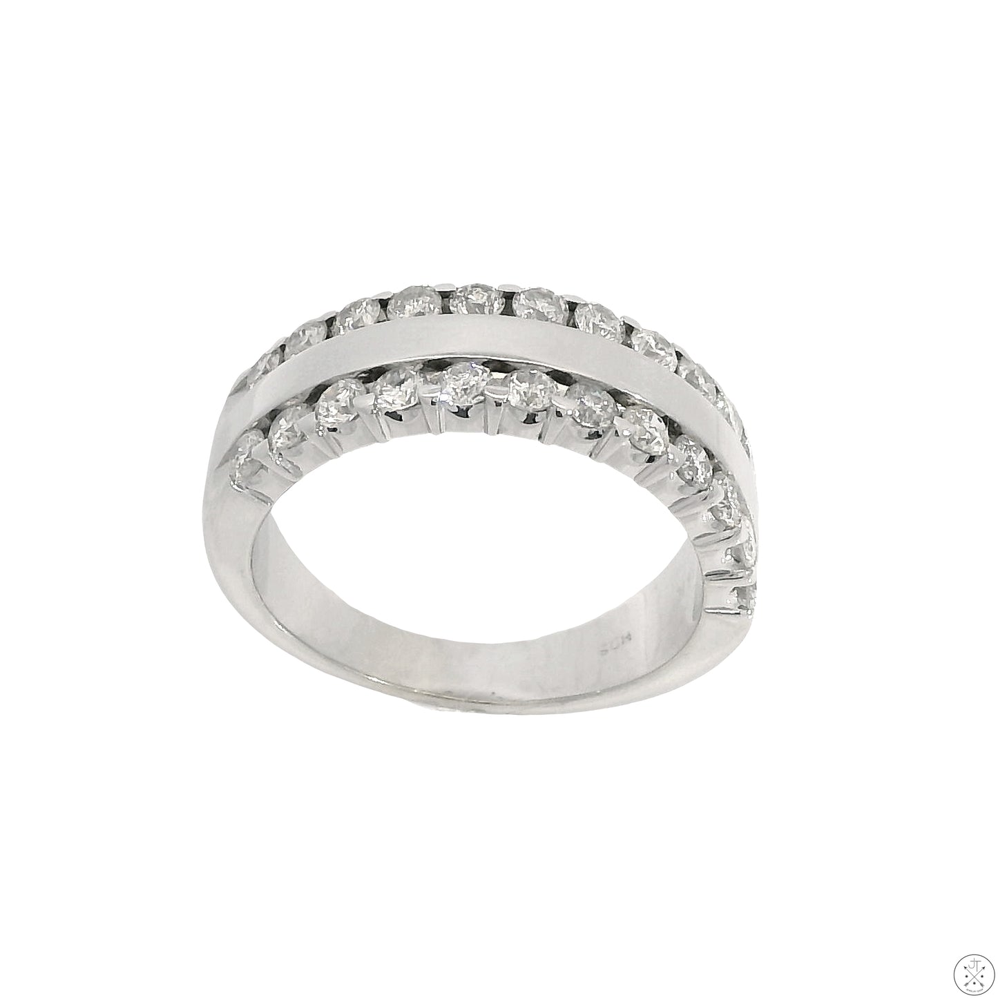 14k White Gold 6.5 mm Band with 3/4 ctw Natural Diamonds Size 6.5 Helzberg