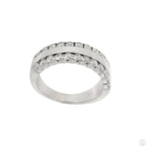 14k White Gold 6.5 mm Band with 3/4 ctw Natural Diamonds Size 6.5 Hezberg