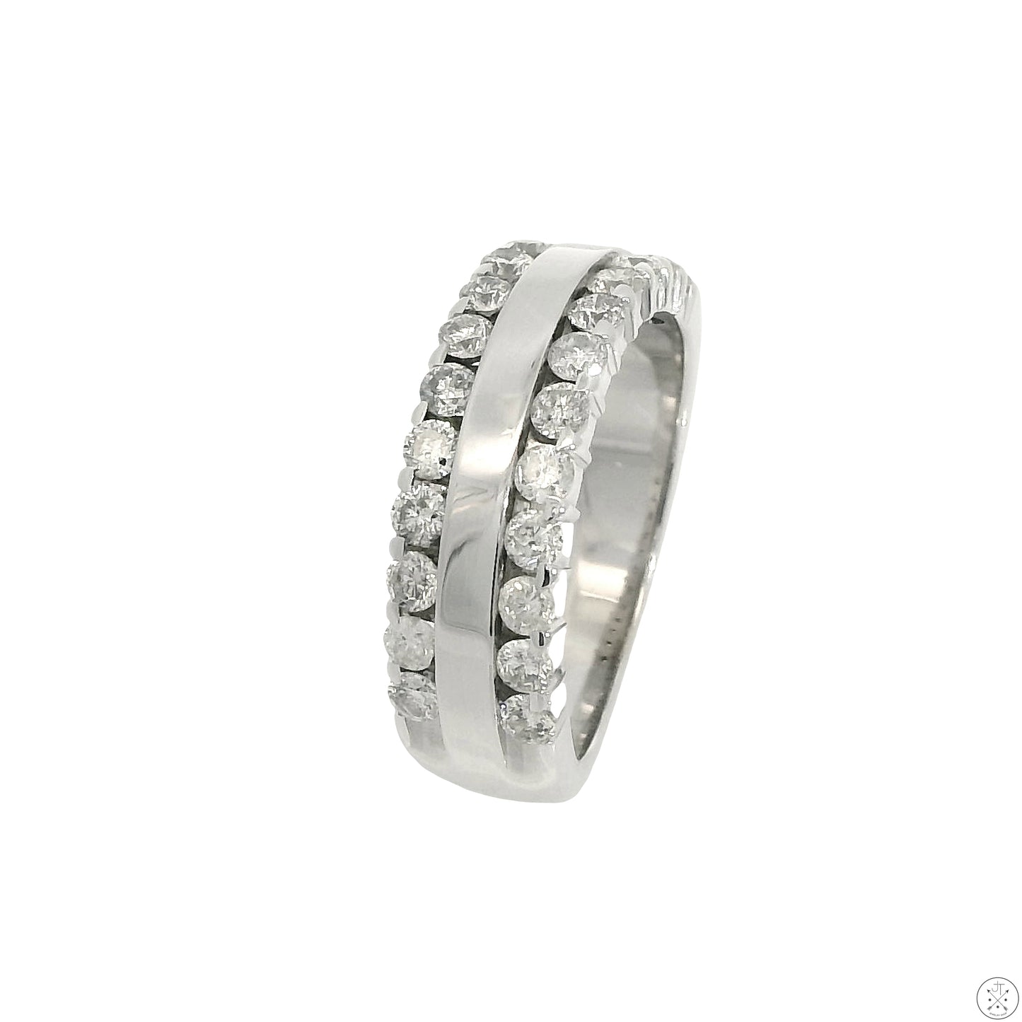14k White Gold 6.5 mm Band with 3/4 ctw Natural Diamonds Size 6.5 Helzberg