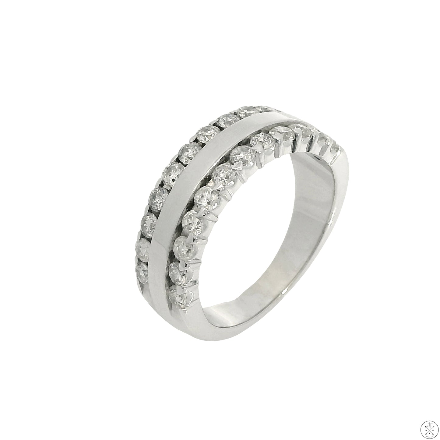 14k White Gold 6.5 mm Band with 3/4 ctw Natural Diamonds Size 6.5 Helzberg