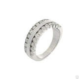 14k White Gold 6.5 mm Band with 3/4 ctw Natural Diamonds Size 6.5 Hezberg