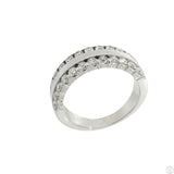 14k White Gold 6.5 mm Band with 3/4 ctw Natural Diamonds Size 6.5 Hezberg