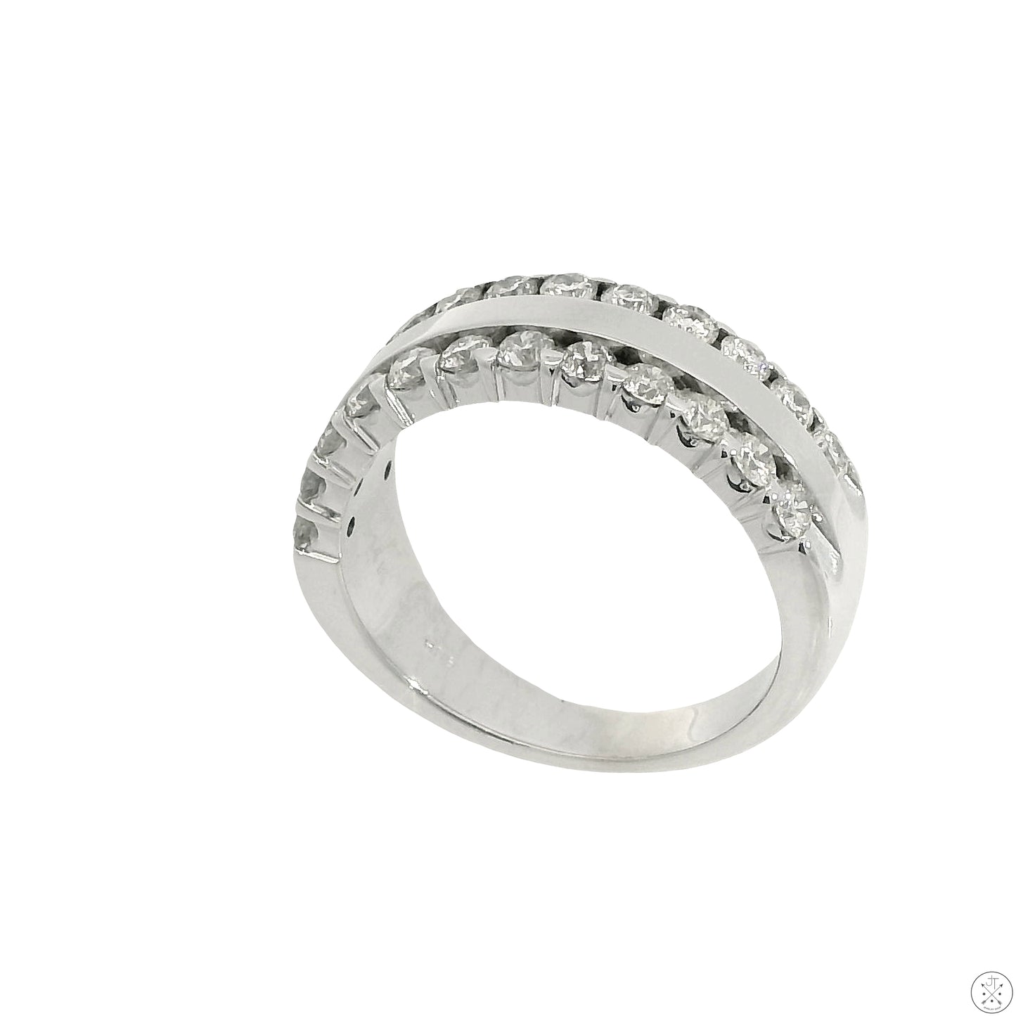 14k White Gold 6.5 mm Band with 3/4 ctw Natural Diamonds Size 6.5 Helzberg