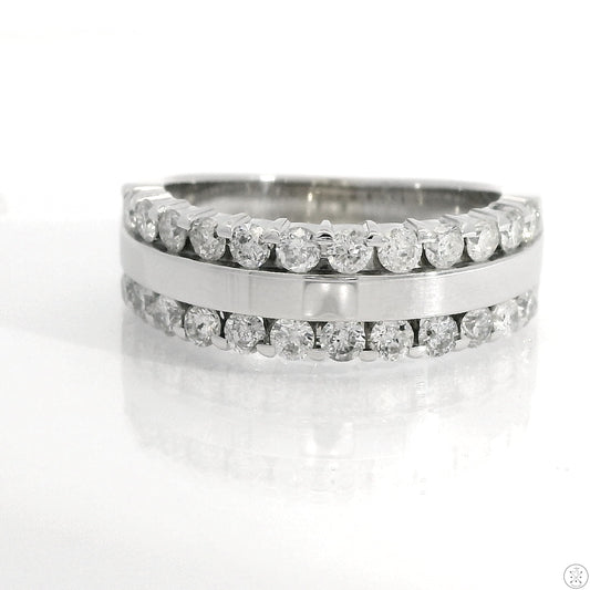 14k White Gold 6.5 mm Band with 3/4 ctw Natural Diamonds Size 6.5 Helzberg