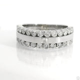 14k White Gold 6.5 mm Band with 3/4 ctw Natural Diamonds Size 6.5 Hezberg