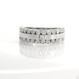 14k White Gold 6.5 mm Band with 3/4 ctw Natural Diamonds Size 6.5 Hezberg