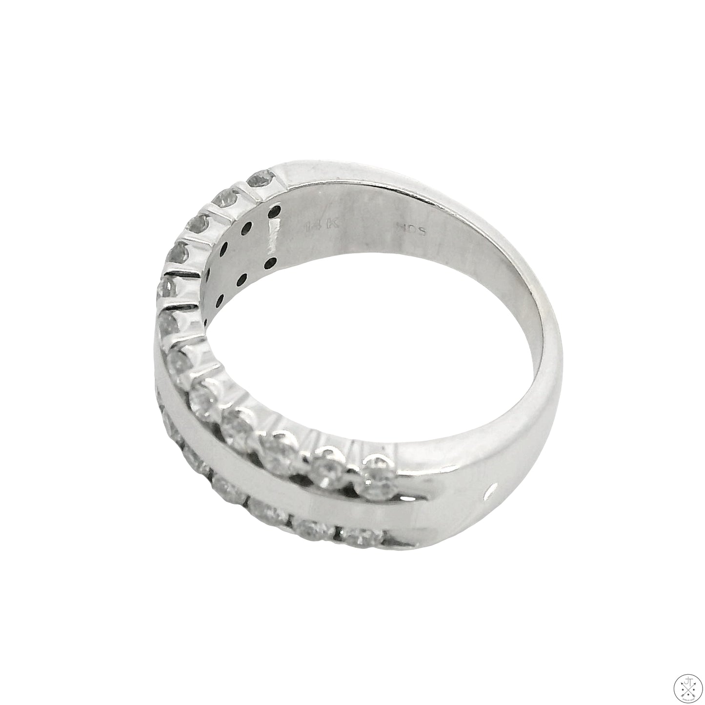 14k White Gold 6.5 mm Band with 3/4 ctw Natural Diamonds Size 6.5 Helzberg