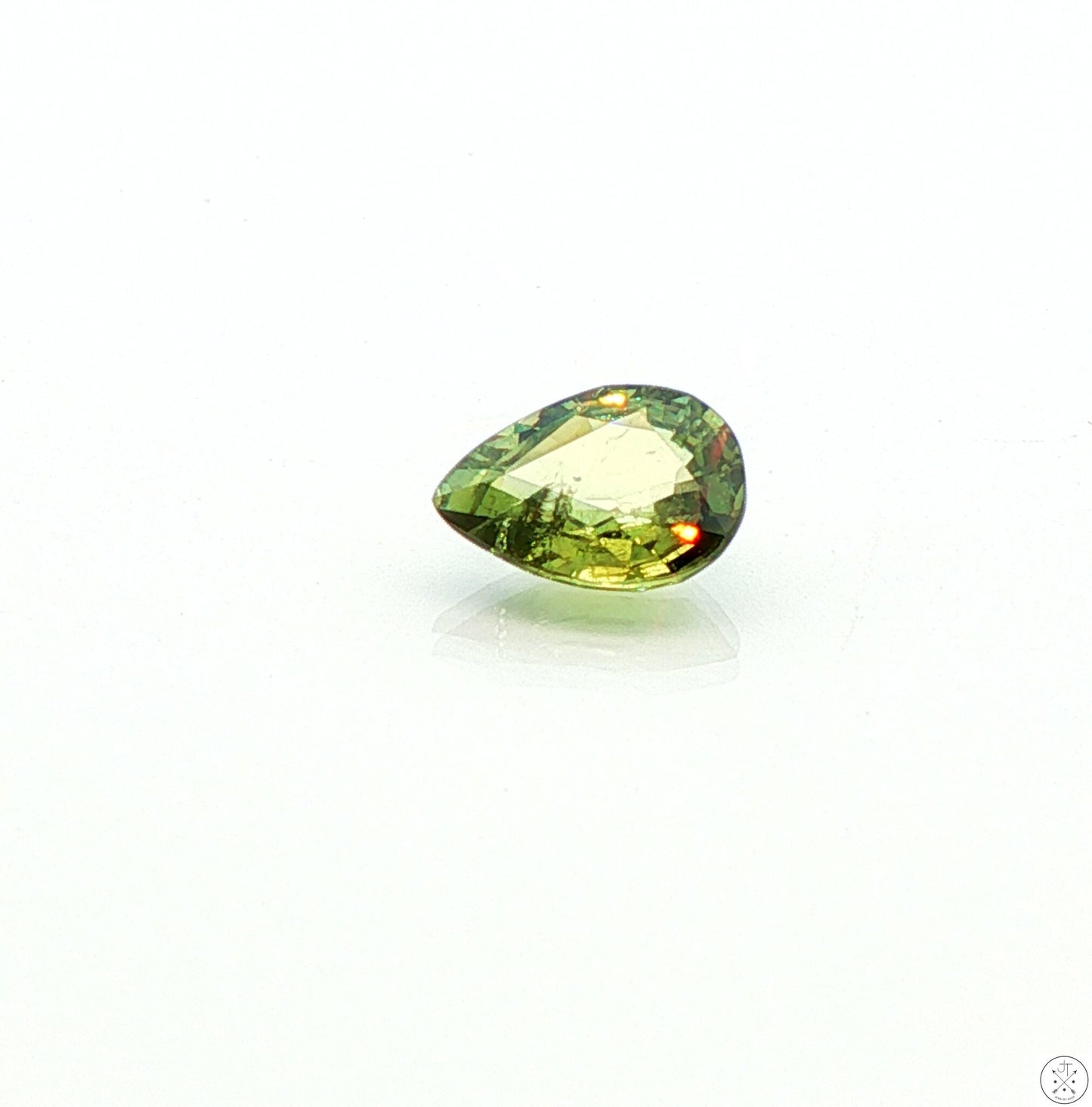 1.13 Carat Natural Demantoid Garnet 8 x 6 mm Pear Faceted Loose Gemstone