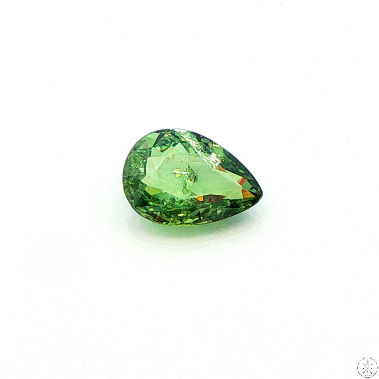 2.53 Carat Natural Demantoid Garnet 10.7 x 7.5 mm Pear Faceted Loose Gemstone