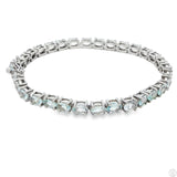 Sterling Silver Tennis Bracelet 8 Inch with Natural 8 ctw Aquamarine