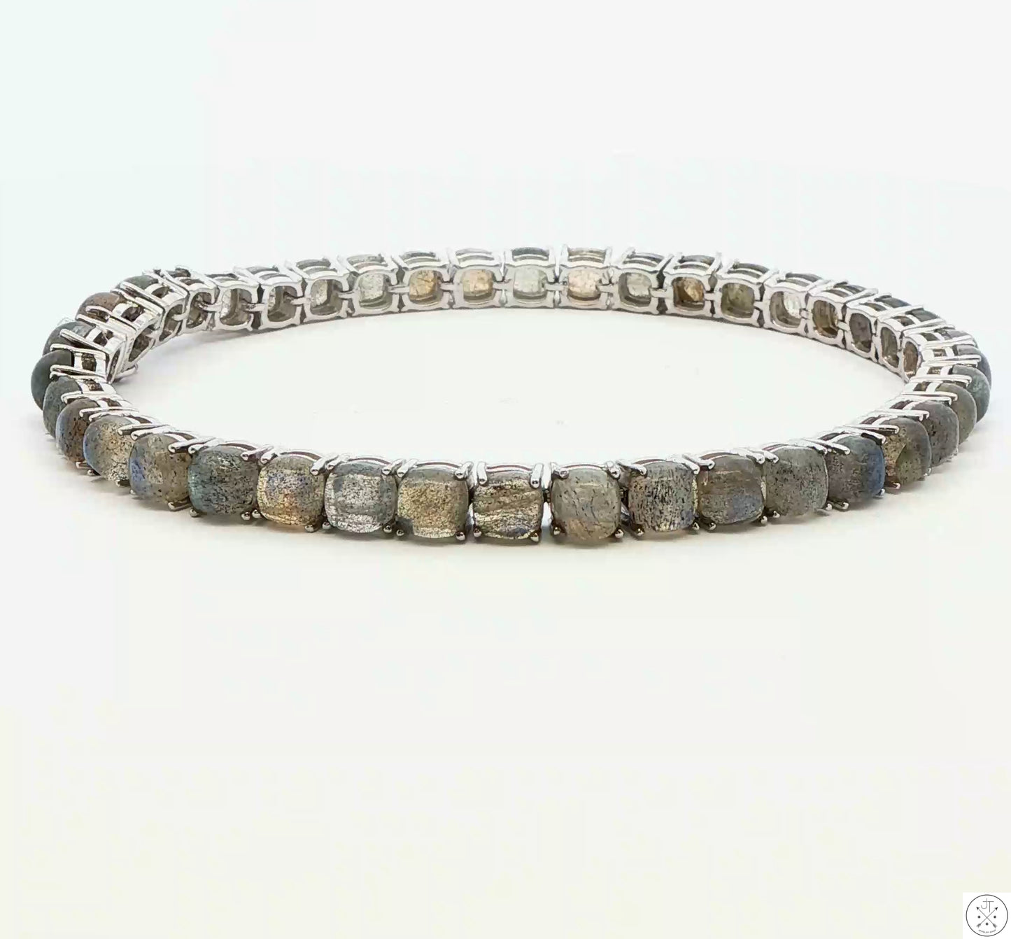 Sterling Silver Tennis Bracelet 8.25 Inch with 27 ctw Natural Labradorite