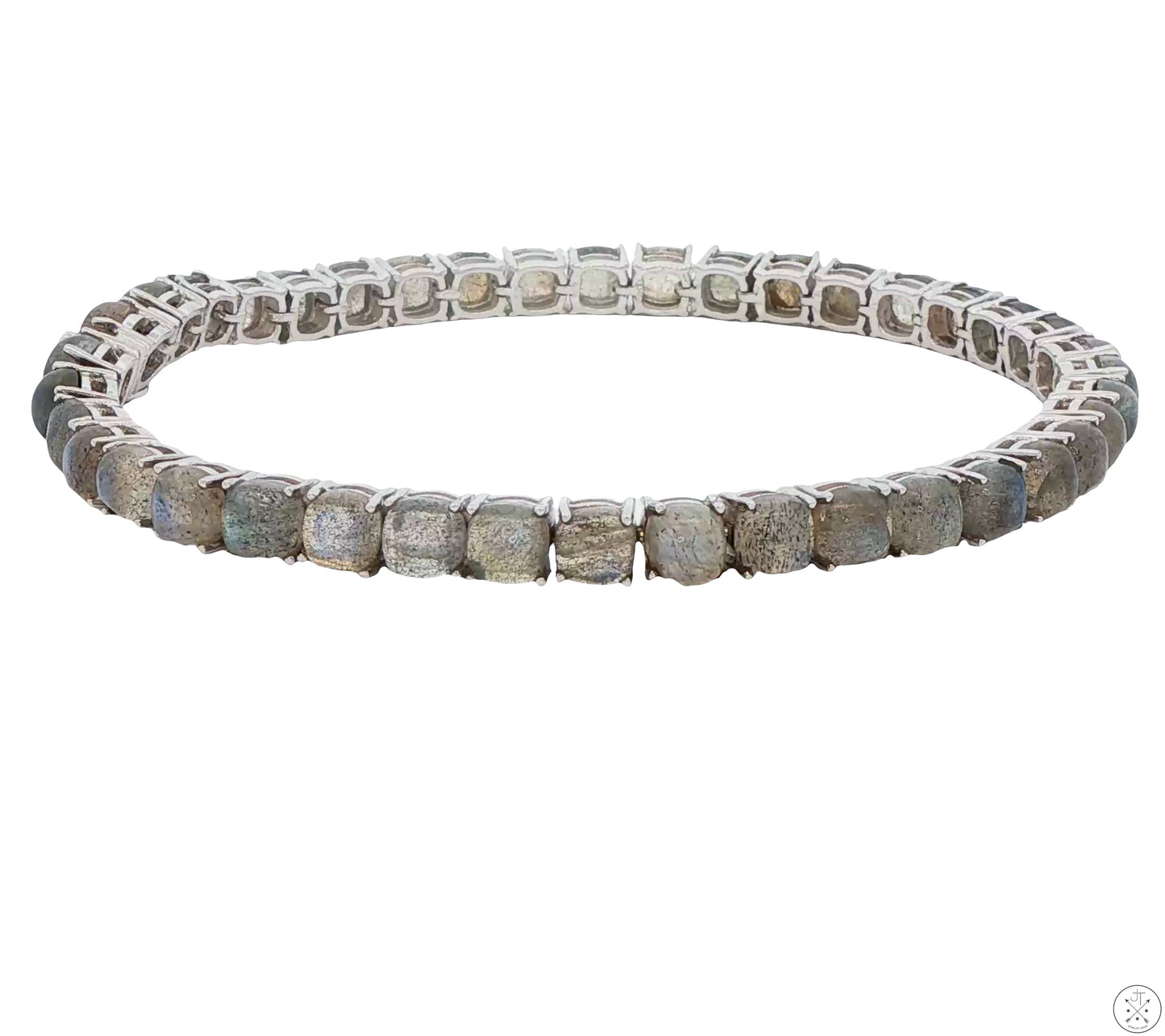 Sterling Silver Tennis Bracelet 8.25 Inch with 27 ctw Natural Labradorite