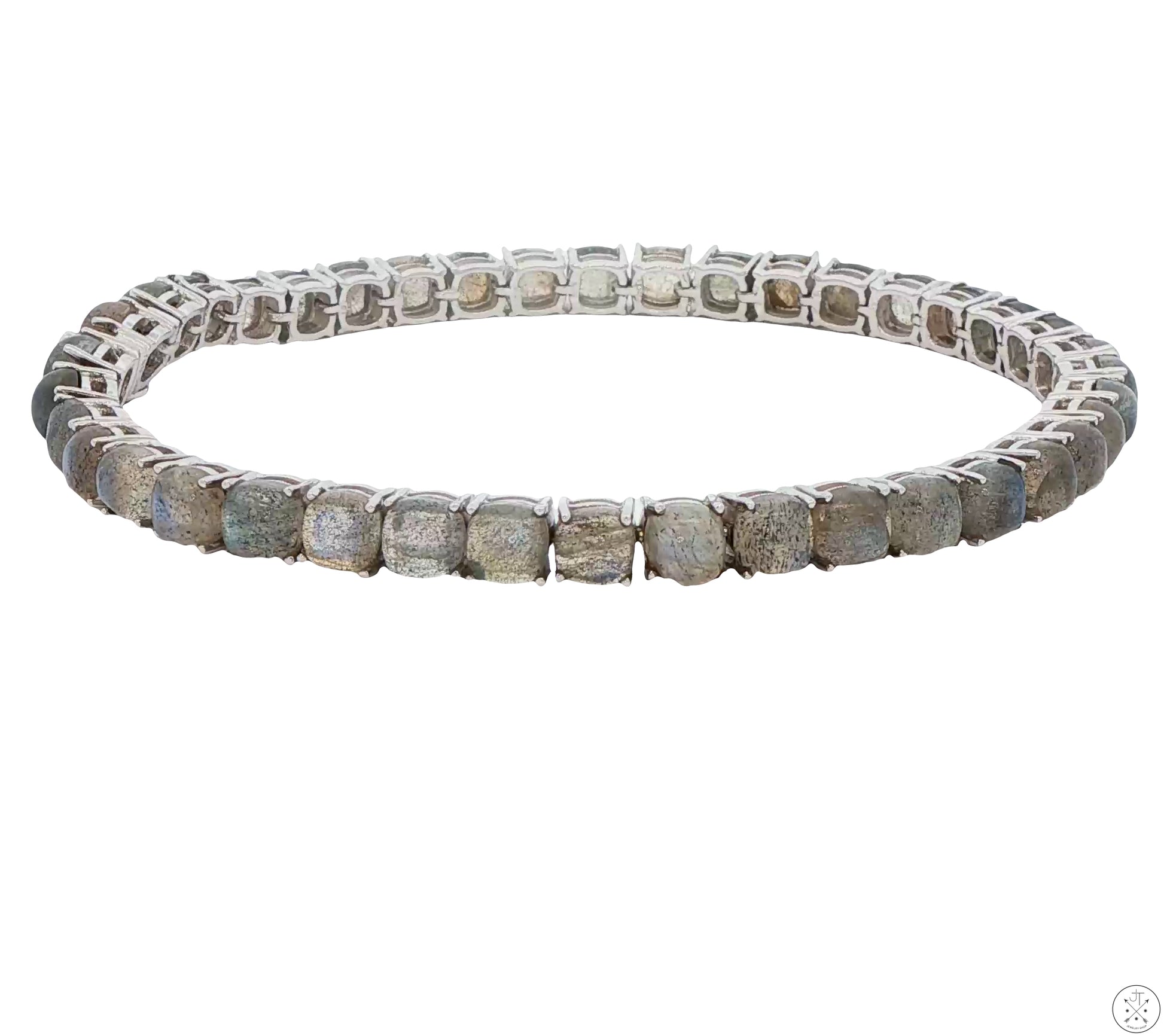 Sterling Silver Tennis Bracelet 8.25 Inch with 27 ctw Natural Labradorite