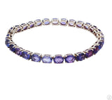 Sterling Silver Tennis Bracelet 8.25 Inch with 27.5 ctw Natural Blue Purple Spinel