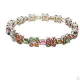 Sterling Silver Tennis Bracelet 7.5 Inch with 13.5 ctw Natural Tourmaline